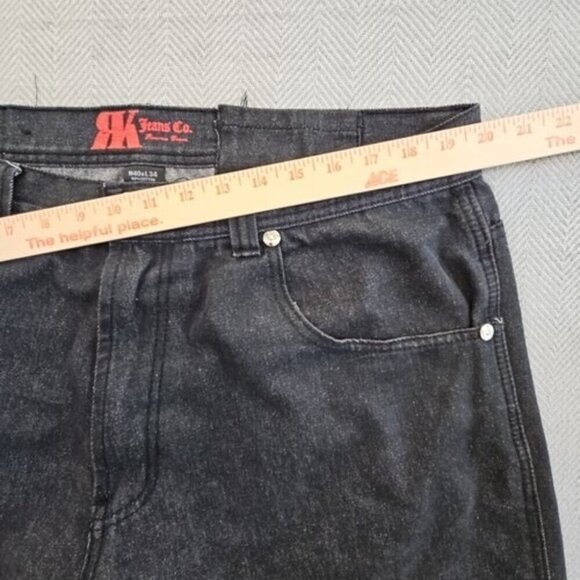 RK Jeans Co Premium Denim Jeans Men's W40 L34 Wide Leg Relaxed Dark EUC - Picture 3 of 12